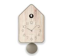 Guzzini - QQ-UP Reloj de Pared con péndulo - Gris tórtola, 18,8x9,8xh37 cm - 168605158
