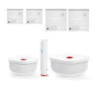 Guzzini - SAVE IT Set de vacío: recipientes de 450/975 cc, bomba, 2 bolsas pequeñas/2 grandes, caja de regalo - Blanco, 20 x 20 x h10 cm - 11850911