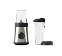 Guzzini, Sous Chef - Batidora de vaso con dos vasos herméticos, 600 ml y 300 ml, doble hoja de acero inoxidable, función pulso, dos velocidades, base orgánica (antracita)