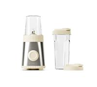 Guzzini, Sous Chef - Batidora de vaso con dos vasos herméticos, 600 ml y 300 ml, doble hoja de acero inoxidable, función pulso, dos velocidades, base orgánica (crema)