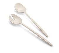 Guzzini - Tierra, Cubiertos de Plástico Reciclado para Ensalada - Blanco Leche, 28 cm - 106101156