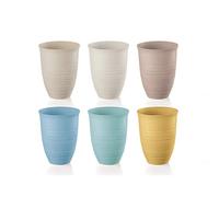 Guzzini Tierra - Juego de 6 vasos altos Post Consumed Recycled de poliéster, multicolor, 9,8 cm