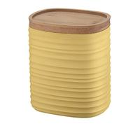 Guzzini - Tierra, Tarro M con Tapa, Hecho de Materiales Reciclables - Amarillo Mostaza, 12.3 x 9.4 x h15 cm | 1000 CC - 181800206