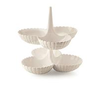Guzzini Set de 2 platos para aperitivos Tiffany, blanco leche, 27x25x25,5 cm