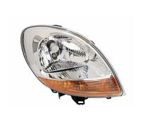GV-ZONE Faro delantero derecho del lado del pasajero proyector de montaje de faros delanteros lámpara de coche compatible con Renault Kangoo I 2003 2004 2005 2006 2007 2008 cromo naranja VP2438P