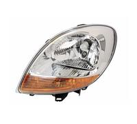 GV-ZONE Faro delantero izquierdo del lado del conductor proyector de montaje de faros delanteros lámpara de coche compatible con Renault Kangoo I 2003 2004 2005 2006 2007 2008 cromo naranja VP2436L