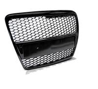 GV-ZONE Parrilla delantera compatible con Audi A6 C6 RS-Type 2004 2005 2006 2007 2008 Saloon Avant Front Central Grill Sport GV-34 Honeycomb Mesh Grille Sport Glossy Black