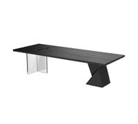 Gv8pA5fj7b Escritorio de Trabajo Escritorio Ejecutivo Grande y Moderno con Tomas de Corriente, Mesa Trabajo espaciosa Madera Fresno Patas acrílico, Color Negro(S)