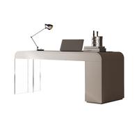 Gv8pA5fj7b Escritorio de Trabajo Escritorio Moderno de Estilo Sencillo con Patas acrílico, Mesa Oficina Blanca 2 cajones y Armario Almacenamiento(M)