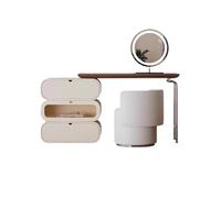 Gv8pA5fj7b Mesa de tocador Tocador Estilo Crema francés de Lujo, Escritorio Madera Maciza Extensible con Armario Almacenamiento for Dormitorio Mesa de cosmeticos