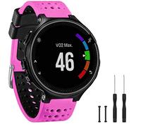 GVangel Correa Compatible con Garmin Forerunner 235, Correa de Repuesto de Silicona Suave para Reloj Inteligente 220/230/235/620/630/735XT/235 Lite para Mujeres y Hombres (Rosado - Negro)
