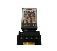 GVBAEPIEO Relé intermedio MK3P-I MK3P pequeño relé electromagnético 11PIN con Base DC12V DC24V AC36V AC110V AC220V AC380V(AC220V)