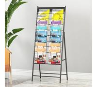 GVBJIUAXJM Revistero Plegable de pie, Estante para Literatura, Expositor de folletos con Marco de Alambre Engrosado de 4 mm, para oficinas, ferias comerciales, exposiciones y Tiendas minorist