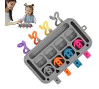 Gvblkq Activity Board Toy, Silicone Plug-In Sensory Board for Toddler, Educational Early Development Toy with Soft Textured Pieces, Sturdy Learning Game for Kids Ages 1 to 3 Years Old