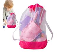 Gvblkq Beach Toys for Kids, Travel Sand Toys Set, ABS Material, Foldable Bucket & Mesh Bag, Includes Molds, Rake, Shovel, Summer Playset for Boys & Girls, Portable & Fun Beach Game