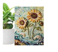 Gvblkq Bead Kit - Handmade Pearl Painting, Three Dimensional Wall Art, Shimmering Textured Canvas, Creative Indoor Hobby Project, Home Gallery Supply, Mosaic Portrait 40x30x1.5cm White Cream Gold