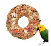 Gvblkq Bird Treats, Bird Toys for Parakeets, Donut-Shaped Grain Teether Supplies, Fun Training and Enrichment Accessories for Lovebirds, Aviary Companions, Cage Decor, Healthy Pecking Activity