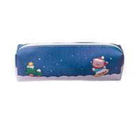 Gvblkq Bolsa para bolígrafos de Navidad, bonita bolsa de papelería con cremallera, bolsa de Navidad de gran capacidad, bolsa de papelería para el hogar, escuela, viajes, Oso de esquí, Refer to