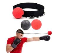 Gvblkq Boxing Reflex Ball, Head-Mounted Punch Trainer, Adjustable Elastic Headband, Lightweight Design, High Rebound Ball, Hands- USE, Fun Cardio Workout, Perfect for Reflex, Accuracy,