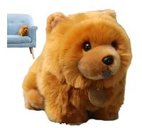 Gvblkq Brown Chow Stuffed Animal Plush Toy, 25cm Chow Plush Dog Doll, Long Lasting Plushiness, Soft and Comfortable Pet Doll for Men, Women, Children, Family, 11.81Length/7.09Heigth