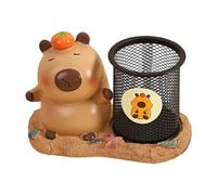 Gvblkq Capybara Pen Cup, Cute Pen Holder for Desk, Cartoon Animal Pencil Box, Iron Mesh Pen Stand, Animal Figure Pencil Holder, Fun Office Desk Organizer for Pencils, Pens, Stationery