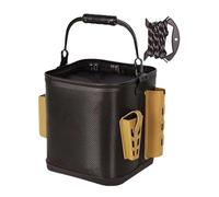Gvblkq Cebo, cubo, protección de peces de EVA, doble cremallera impermeable, 713 g, portátil y versátil, soporte para caña independiente, ideal para navegación y almacenamiento al aire libre, 24,5 x