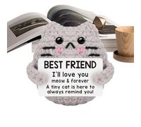Gvblkq Crochet de gato positivo, Little Reminders Handmade Knitted Positive with Message, Funny Crochet for , Thoughtful Easter Basket Stuffer, ideal for Encouragement