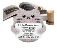 Gvblkq Crochet de gato positivo, Little Reminders Handmade Knitted Positive with Message, Funny Crochet for , Thoughtful Easter Basket Stuffer, ideal for Encouragement