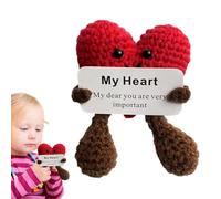 Gvblkq Crochet Heart, Small Knit Heart Doll, Hecho a mano, de Bolsillo