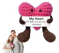 Gvblkq Crochet Heart, Small Knit Heart Doll, Hecho a mano, de Bolsillo