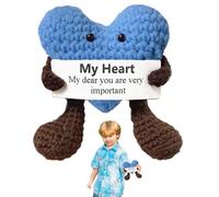 Gvblkq Crochet Heart, Small Knit Heart Doll, Hecho a mano, de Bolsillo
