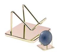 Gvblkq Crystal Display Stand, Metal Arm Display Holder, Collectible Ornament, 2x1.4in Rock Stand with Base for Agate, Crystals, Seashells & Gemstone Decor