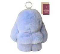 Gvblkq Cute Stuffed Rabbit - Decorative Toy, Fuzzy Keychain Clip with Pastel Fabric Finish, Whimsical Handbag Decoration, Ideal for Women Girls Female Birthday Christmas Gift