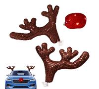 Gvblkq Decoración Navideña para Coche - Gracioso Y Lindo Impermeable - Accesorios Para Vehículos Kit De Nariz Y Astas,Para Familia y Amigos en Invierno y Año Nuevo para Vehículos, Camiones, RV y