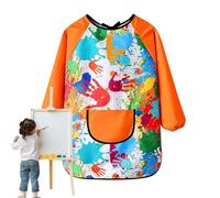 Gvblkq Delantales de pintura para niños, Delantales de arte para niños | artísticos impermeables para - Delantal tipo bata para pequeños con diseño de manga larga para escribir