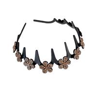 Gvblkq Diadema Sujetacabello | Diadema Mujer con Flor de - Accesorio Capilar Brillante Antideslizante Sujeta Pelos Sueltos para Deportes y Ducha