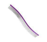 Gvblkq Dog Comb, Pet Comb, Effective Hair Removal Tool, Ergonomic Handle, Gentle Skin, 1 Piece for Small, Medium, Large Dogs, Grooming, Curved for All Size