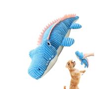 Gvblkq Dog Plush Toy - Puppy Crocodile Squeaky Plush Doll, Sturdy Interactive Soft Chewers Stuffed Animal for Teething Medium Small Large Dogs, Fun Pet Accessory for Playtime Training