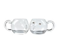 Gvblkq Drinking Glasses, Romantic Pair Set, Transparent Liquid Holder, Sculpted Face, High Temperature Glassware, Wedding Dining Accessory, Cafe Area Large Polished Solid Construction