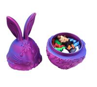 Gvblkq Easter Eggs Filled, Bunny Egg Decorative Ornaments, Empty Animal Fidget Toys, Easter Basket Stuffers, Home Desk Decor, for Kids, Holiday Celebration, 3.94x3.94x7.09in