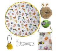Gvblkq Fast Rolling Ball Toy, Cat Interactive Play Mat, Motion Activated Cat Toy, Chirping Cat Toy Ball, Cat Toy, Cat Exercise Play Mat, Bored Indoor Cat Toys, Cat Hiding Cover Mat, D