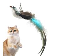Gvblkq Feather Bird Cat Toy, Interactive Kitten Exercise Toy, Polyester Material, Fowl Feather with Bells, Fun Play Midget For Indoor, Engaging Kiitty Workout Accessory, 29x9x3cm, 1-Pack