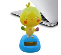 Gvblkq Figurines for Cars, Solar Dancing Toy Chick Ornaments, ABS Animal Funny Toys, Non-Slip Interior Accessories, Cute Home Decor for Vehicle Console, Auto, 10x5cm