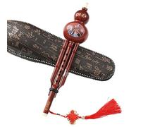 Gvblkq Flauta de cucurbitácea, hulusi chino tradicional, instrumento étnico hecho a mano, instrumento de viento de dos modos, flauta hulusi china, instrumento de viento étnico, instrumento de música