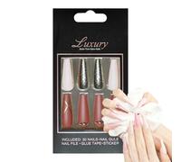Gvblkq French Press Nails, Extra Long Ballet Nails, False Nails For Wedding, Acrylic Glue- Nails, Reusable Press- Nails, Long Artificial Nails, Glue Gel Press Nails, Manicure Nails,