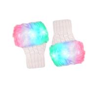 Gvblkq Glow Mittens - Light Up Accessory, Soft Knit Gloves, Battery Powered LED Handwear, Perfect for Kids Teens Parties, Resilient Winter Accessory, Gift for Christmas and Birthdays
