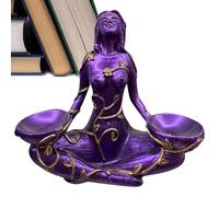 Gvblkq Goddess Statue - Resin Earth Figurine, Crystal Ball Display Base with Hand Carved Detail, Sturdy Home Art Decor Sculpture for Living Room Shelf Mantel Centerpiece