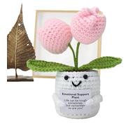 Gvblkq Inspirational Support Plant, Lightweight Knitted Doll, Crochet Positive Inspirational Flower Doll, cómodo hecho a mano para hombres y mujeres, regalo creativo 13 cm