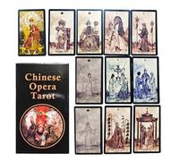 Gvblkq Juego de baraja de tarot - Mystic Fortune Cards, 78 hojas para principiantes, tarot de arte chino con guía ilustrada, juego de cartas de divinación, lectura espiritual para mujeres, amigos