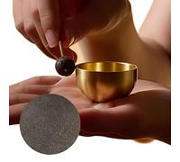 Gvblkq Juego de cuenco de canto, cuenco de sonido con mazo y cojín para meditación, decoración de escritorio espiritual portátil hecha a mano, ideal para yoga, del estrés, mejora la relajación